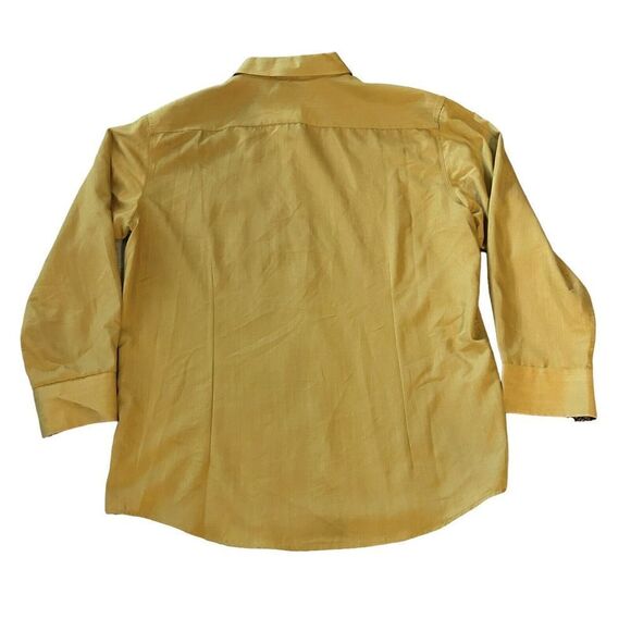 Jerry Garcia Shirt Mens XL Yellow Excelsior Button Up Long Sleeve Contrast Cuff - Picture 2 of 6